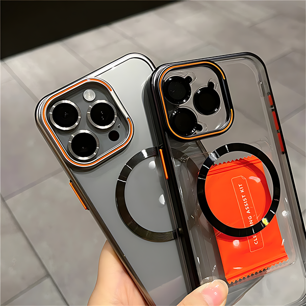 Transparent MagSafe Kickstand Case with Camera Rings