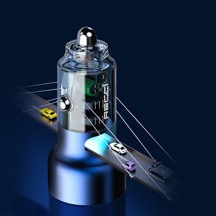 Recci Transparent Car Charger With Digital Display 50W - iCase Stores