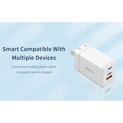 Recci 65W Gallium Nitride Fast Charger Dual Type-C Port+USB Port Charger Set