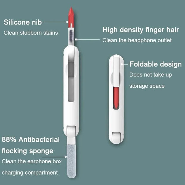 7-in-1 Electronics Cleaner Kit, Keyboard Cleaning Brush Computer Earphone Cleaning Tools, Electronic Cleaner Box for PC Monitor/TV/Phone/Computer (with Cleaning Fluid)