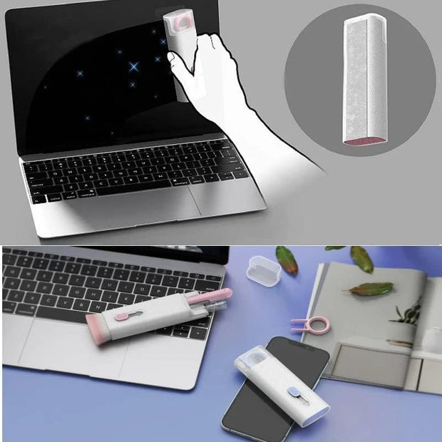 7-in-1 Electronics Cleaner Kit, Keyboard Cleaning Brush Computer Earphone Cleaning Tools, Electronic Cleaner Box for PC Monitor/TV/Phone/Computer (with Cleaning Fluid)