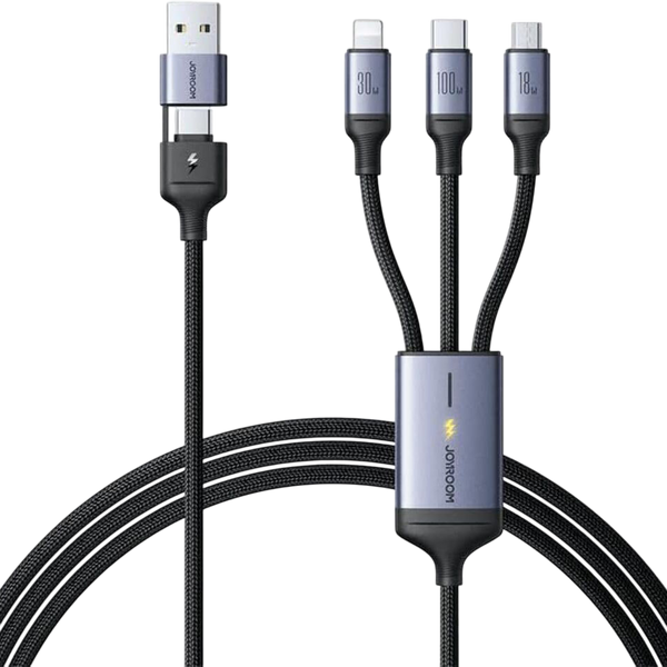 Joyroom 6-in-1 Fast Charging Cable 100W USB-A/Type-C to Lightning, Type-C & Micro USB