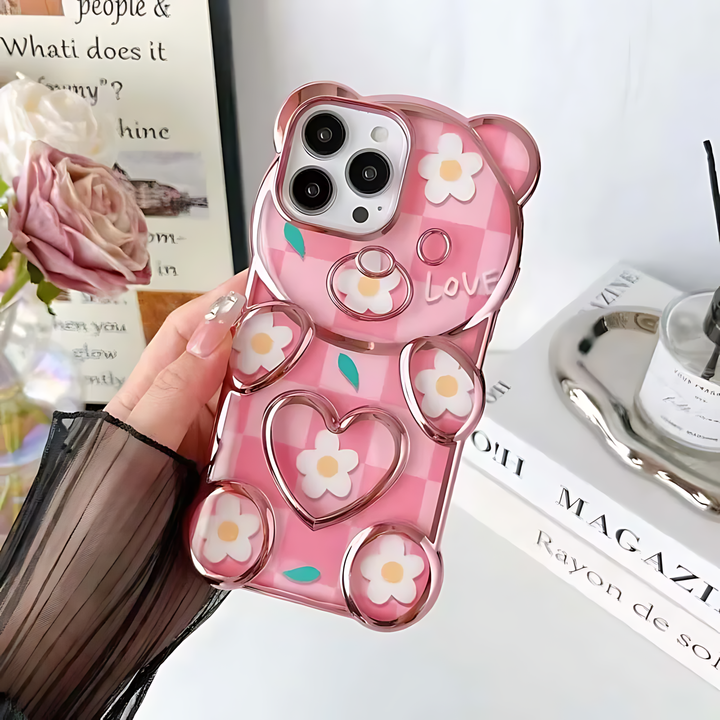 Electroplating Edge Love Heart Bear Case - iCase Stores