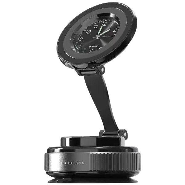 Foldable Magnetic Phone Holder with Built-In Quartz Clock