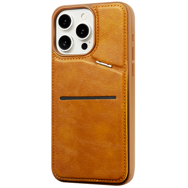Premium Leather Flip Card Holder MagSafe Case