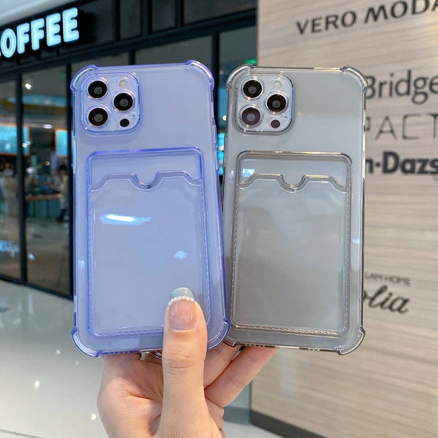 Rubber Soft Skin Silicone Protective Case with Card Slot