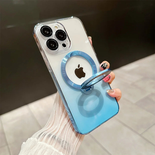 Luxury Gradient MagSafe Case with Stand & Lens Protector