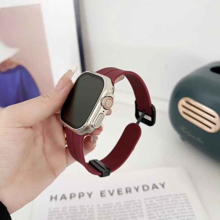 Magnetic Silicone Folding Buckle Band For Apple Watch - iCase Stores