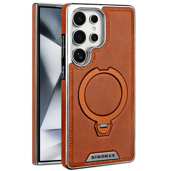 Rimbmax Leather Magnetic Stand Case for Samsung