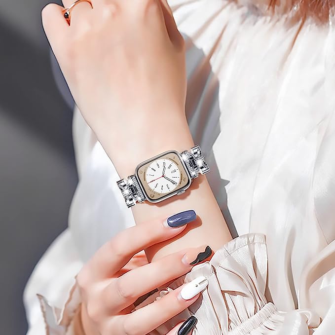 Jewelry Metal with Bling Diamond Rhinestone Strap for Apple Watch - iCase Stores