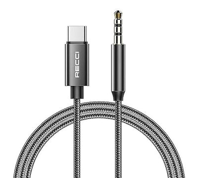 Recci Audio Cable Type C to 3.5mm Aux Audio Cable 100cm - iCase Stores