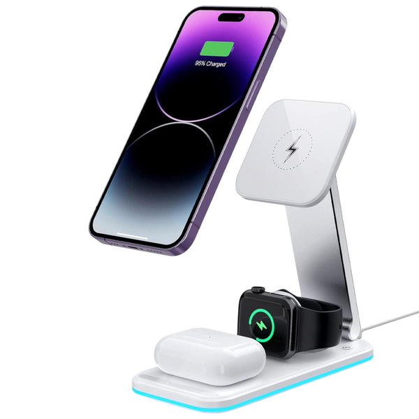 3 in 1 Wireless Charging Station with Adjustable Stand
