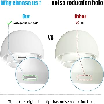 Replacement Ear Tips for Airpods Pro with Noise Reduction Hole [3 Pairs] - iCase Stores