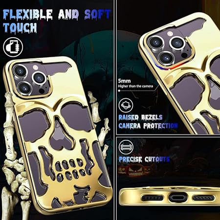 Luxury Plating Skull Phone Case