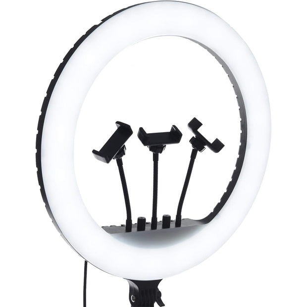 Live Stream Led Soft Ring Light 45 cm 360 Degree Rotating 2700K-6500K With 3 Mobile Holder, Remote Control And 2.1 Meter Stand
