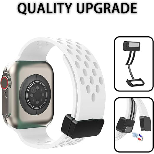 Soft Silicone Magnetic Buckle Breathable Sport For Apple Watch - iCase Stores