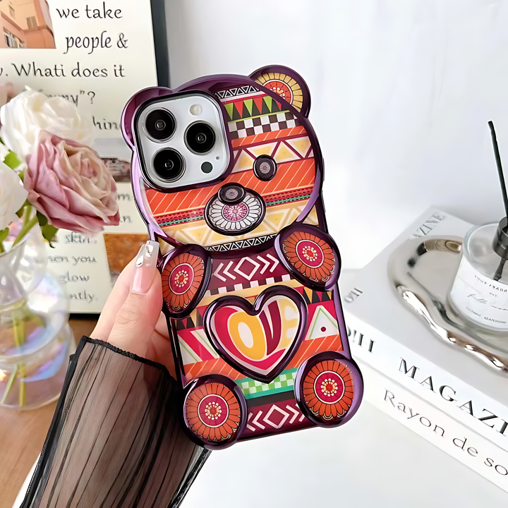 Electroplating Edge Love Heart Bear Case - iCase Stores