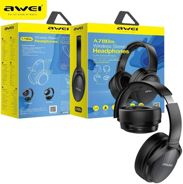 Awei Wireless Headphone Bluetooth 5.0 Earphone with Microphone Deep Bass Gaming Headset