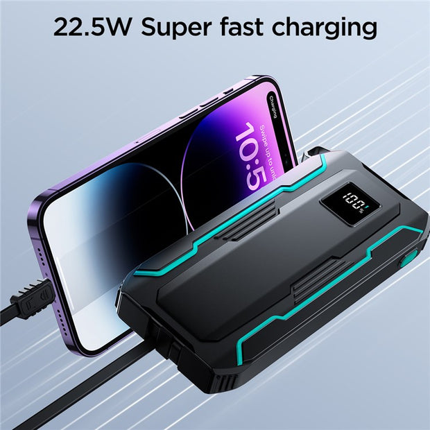 Joyroom Power Bank With Built in 2 In 1 Cables With SOS light 10000mAh / 22.5W