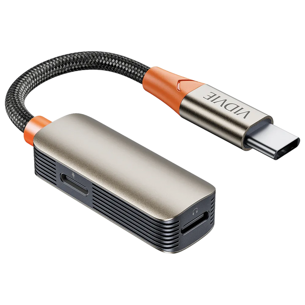 VIDVIE 2-in-1 Type-C to Dual Type-C Audio Adapter | 60W Fast Charging Support