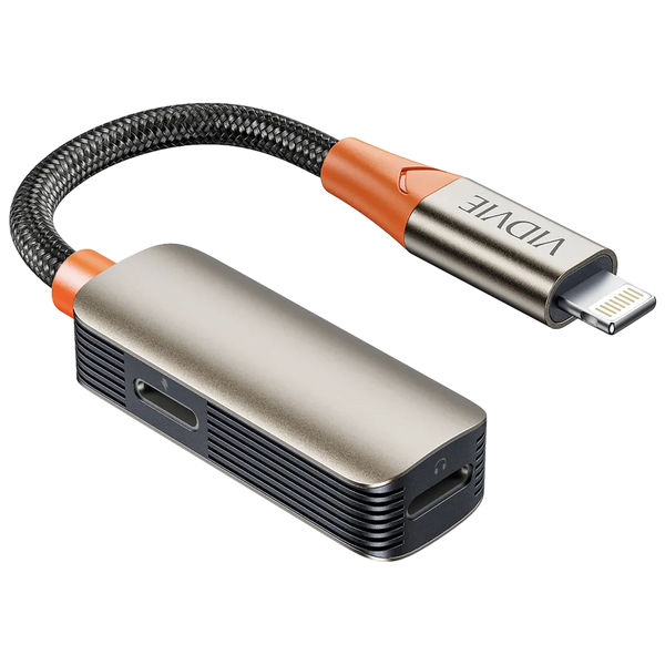 VIDVIE 2-in-1 Lightning to Dual Lightning Audio Adapter | Supports Music