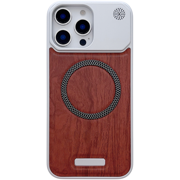 Wood Grain MagSafe with PC Frame Case
