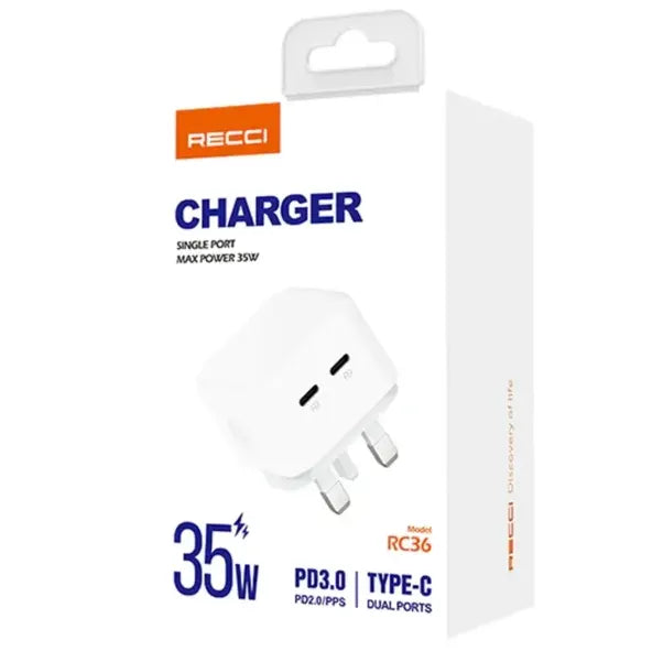 Recci Charger Dual Ports Max Power 35W - iCase Stores