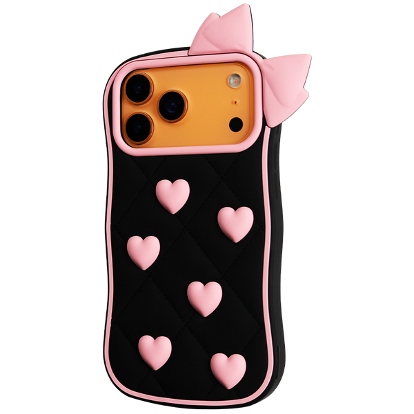 Cute Bow & Heart Soft Silicone Protective Case