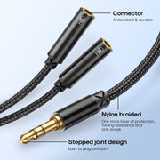 Joyroom Headphone male to 2-female Y-splitter Audio Cable - iCase Stores