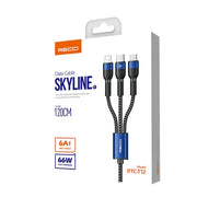 Recci SkyLine 3-In-1  Fast Charging Cable 66W / 120cm - iCase Stores