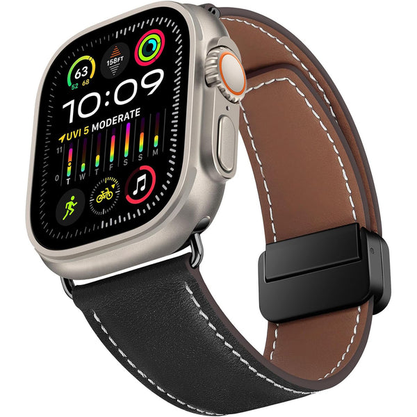 Leather Magnetic Buckle Genuine Band For Apple Watch