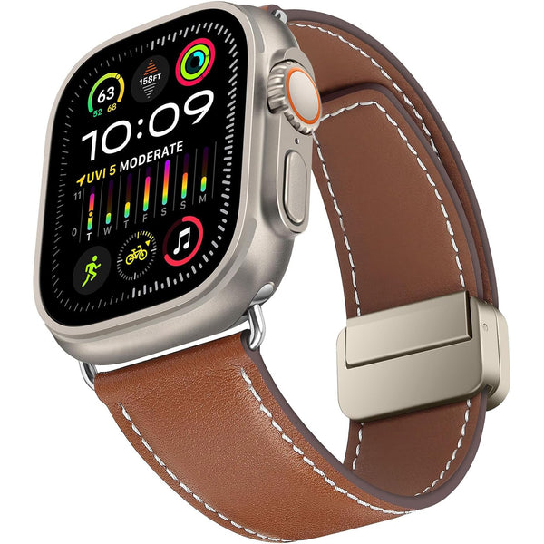 Leather Magnetic Buckle Genuine Band For Apple Watch