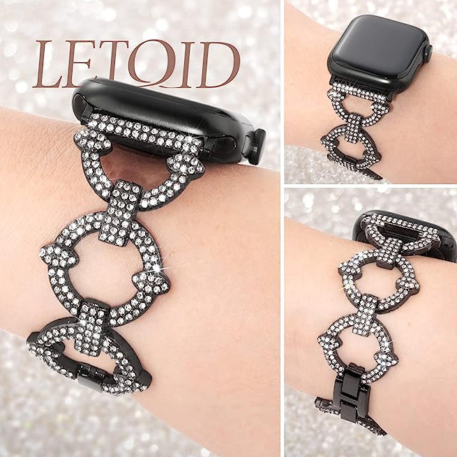 Jewelry Metal with Bling Diamond Rhinestone Strap for Apple Watch - iCase Stores