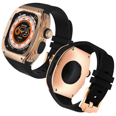 Luxury Designer Metal Case with Rubber Band for Apple Watch Ultra - iCase Stores