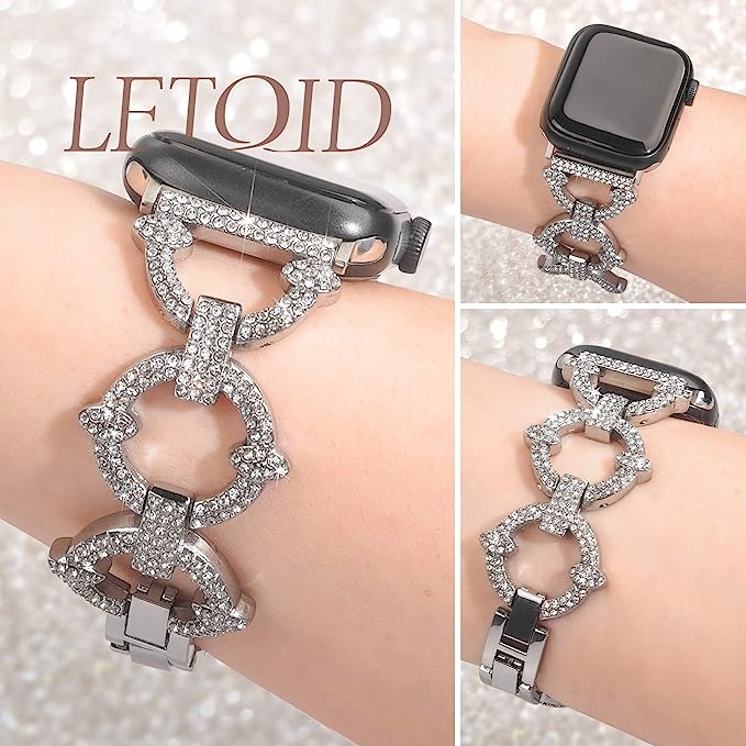 Jewelry Metal with Bling Diamond Rhinestone Strap for Apple Watch - iCase Stores