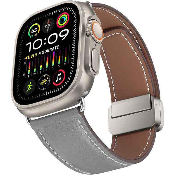 Leather Magnetic Buckle Genuine Band For Apple Watch