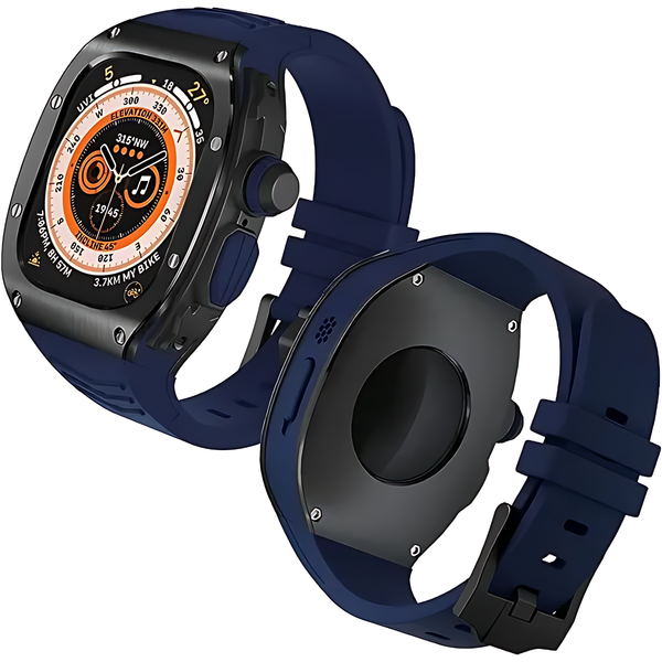 Luxury Designer Metal Case with Rubber Band for Apple Watch Ultra