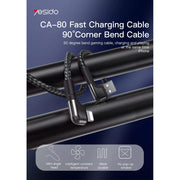 Yesido Dual Right Angle Lightning Data Cable 1.2M