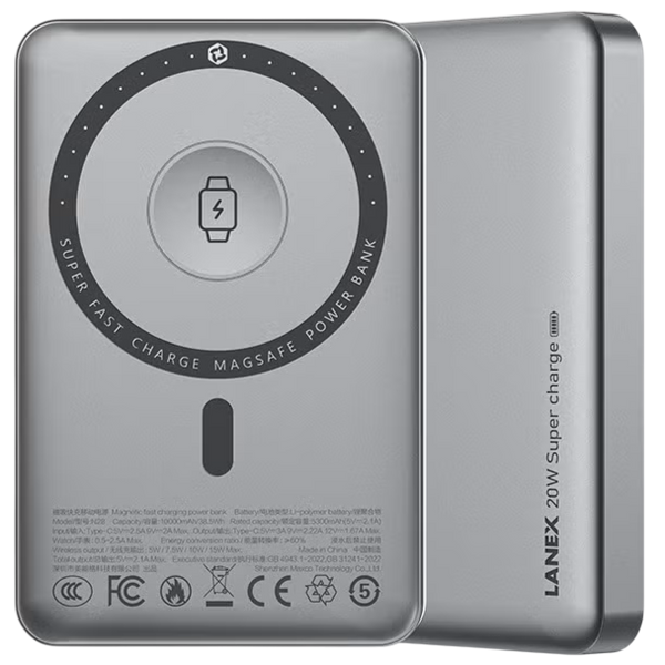 LANEX Magnetic Wireless Power Bank 10000mAh/15W