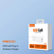 Recci 65W GaN Plug-In Desktop Charger 150cm - iCase Stores