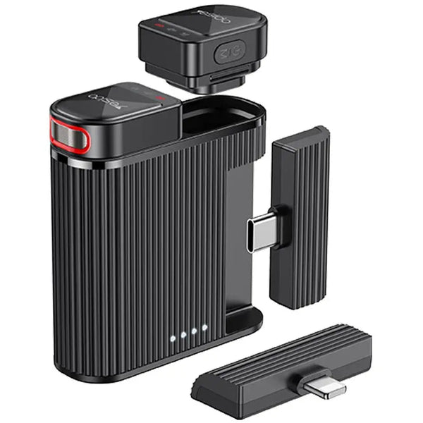 Yesido Dual Wireless Lapel Microphone System with Magnetic Clip