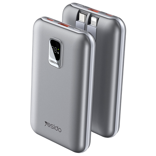 Yesido 10000mAh \ 22.5W Fast Charging Power Bank with Built-in HD Cable