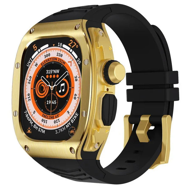 Luxury Designer Metal Case with Rubber Band for Apple Watch Ultra - iCase Stores