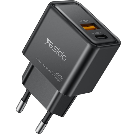Yesido 30W GaN Fast Charger with PD/QC/PPS Protocol