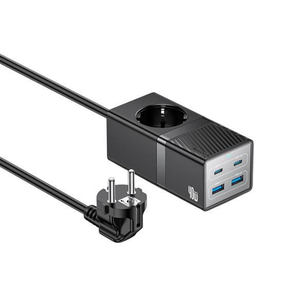 Yesido 40W GaN Power Strip with USB Fast Charging and 2500W Power Rating