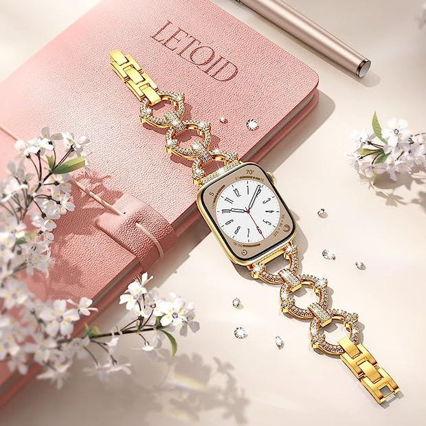 Jewelry Metal with Bling Diamond Rhinestone Strap for Apple Watch