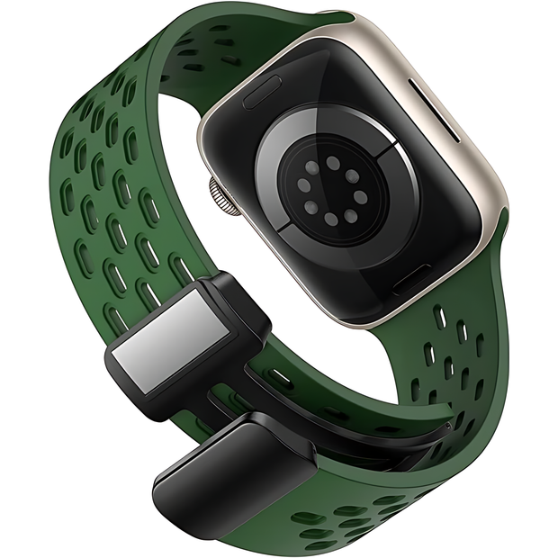 Soft Silicone Magnetic Buckle Breathable Sport For Apple Watch