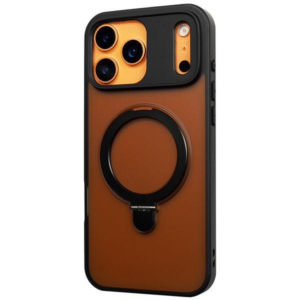 Matte Magnetic with Metal Ring Stand Case for iPhone 17 Pro Max