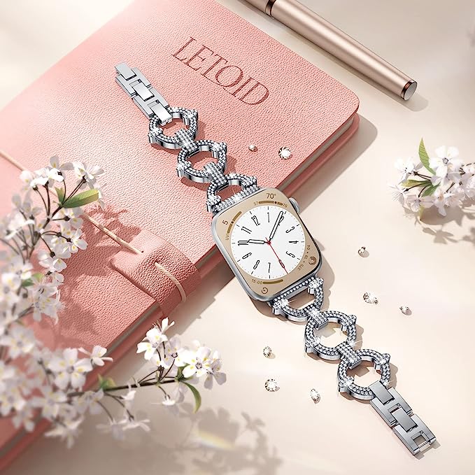 Jewelry Metal with Bling Diamond Rhinestone Strap for Apple Watch - iCase Stores