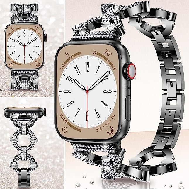 Jewelry Metal with Bling Diamond Rhinestone Strap for Apple Watch - iCase Stores